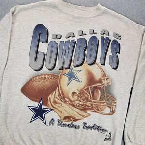 Vintage Dallas Cowboys Riddell Sweatshirt Mens L Gray Crewneck Graphic USA Made